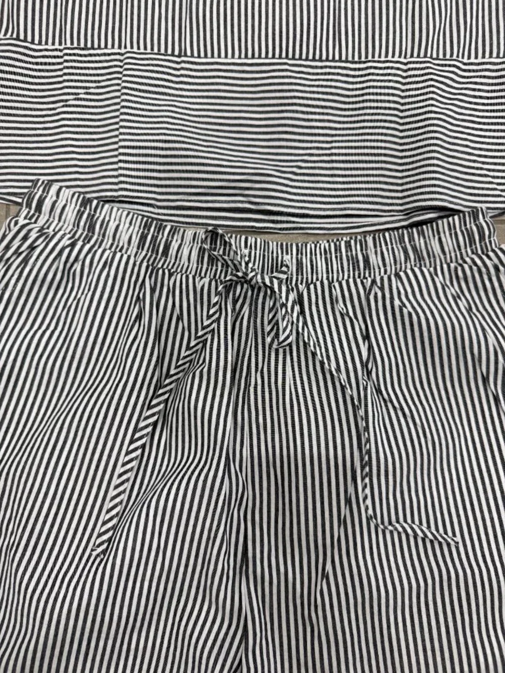 Two-Piece Matching Short Set - Nautical Stripes